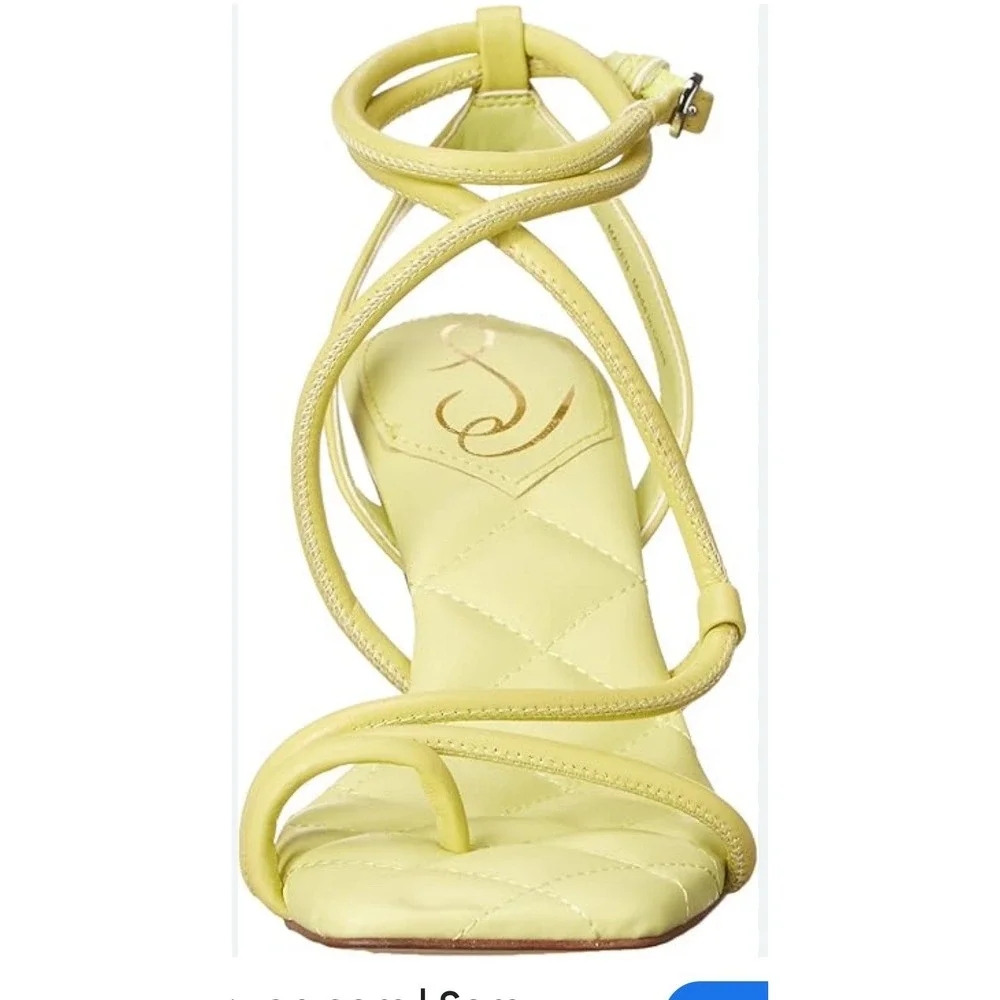 Sam Edelman MAVEN PADDED‎ STRAPPY HEEL In Kiwi Leather Size 8 Sandal - Picture 12 of 12